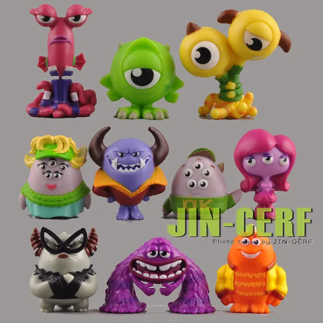 10 pcs Set Lot Monsters Inc. Monsters University figure Mini Action