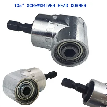 

Screwdriver Head Practical Silver Hex Shank Drywall Turning Head Screwdriver Magnetic Connection Post Right Angle Screwdriver