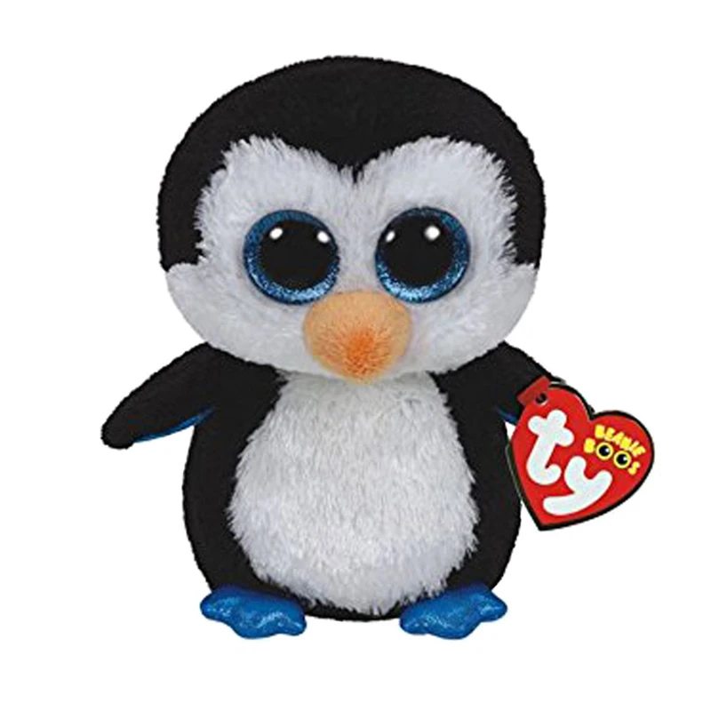 Ty Beanie Боос большие глаза Плюшевые игрушки куклы Черный Пингвин 6 "15 см