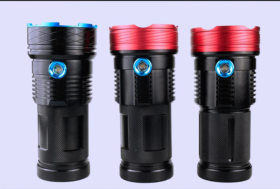Powerful LED Flashlight 9 10 12 T6 LEDs Torch Portable LED Linterna 4pcs 18650 Battery Powered for Outdoor Lighting Hiking Camping (14)