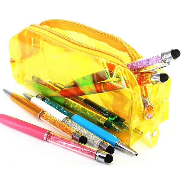 Классные флуоресцентные цвета школьные принадлежности чехол-карандаш с кисточками Kawaii для девочек школьная косметичка женские офисные принадлежности Escolar