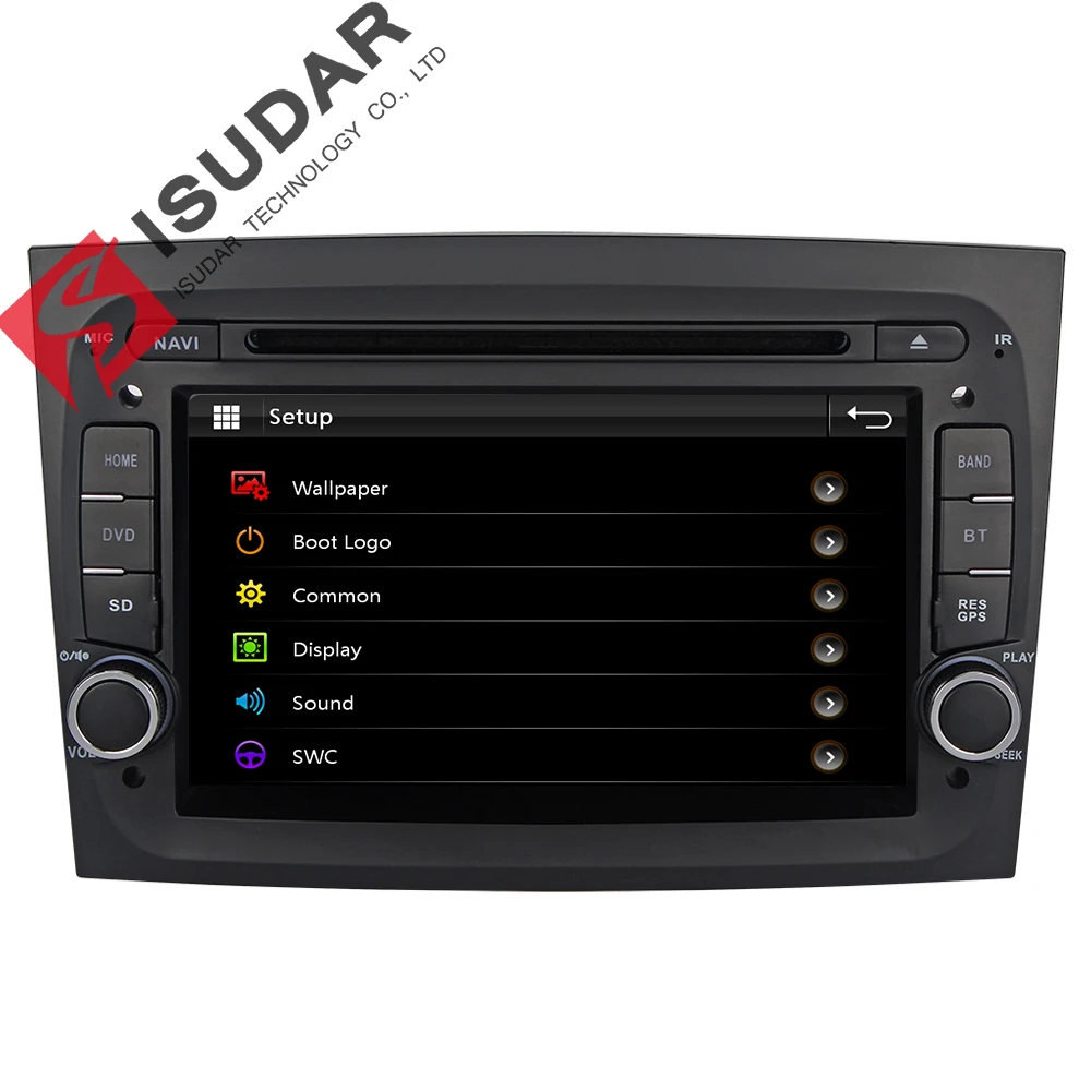 Isudar Автомагнитола с Сенсорным 7 Дюймовым Экраном Для Автомобилей Fiat/Doblo II 2015