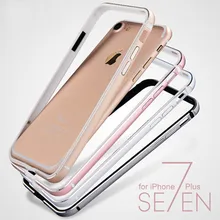 Роскошный Алюминиевый+ резиновая рамка для iphone 7 мягкий металлический чехол+ силиконовый бампер для iphone 7 Plus SE 5 5S 6 6s 7 8 чехлы для телефонов