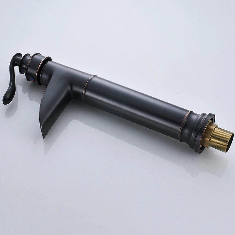 Высокий масло втирают bronzebathroom бассейна кран Одной ручкой отверстие горячая холодная Mix Tap