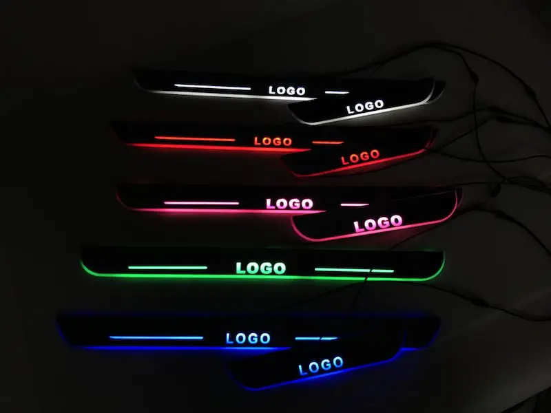 

RQXR led moving door scuff for Opel astra dynamic door sill plate flat lining overlay Flow/fixed light, 2pcs