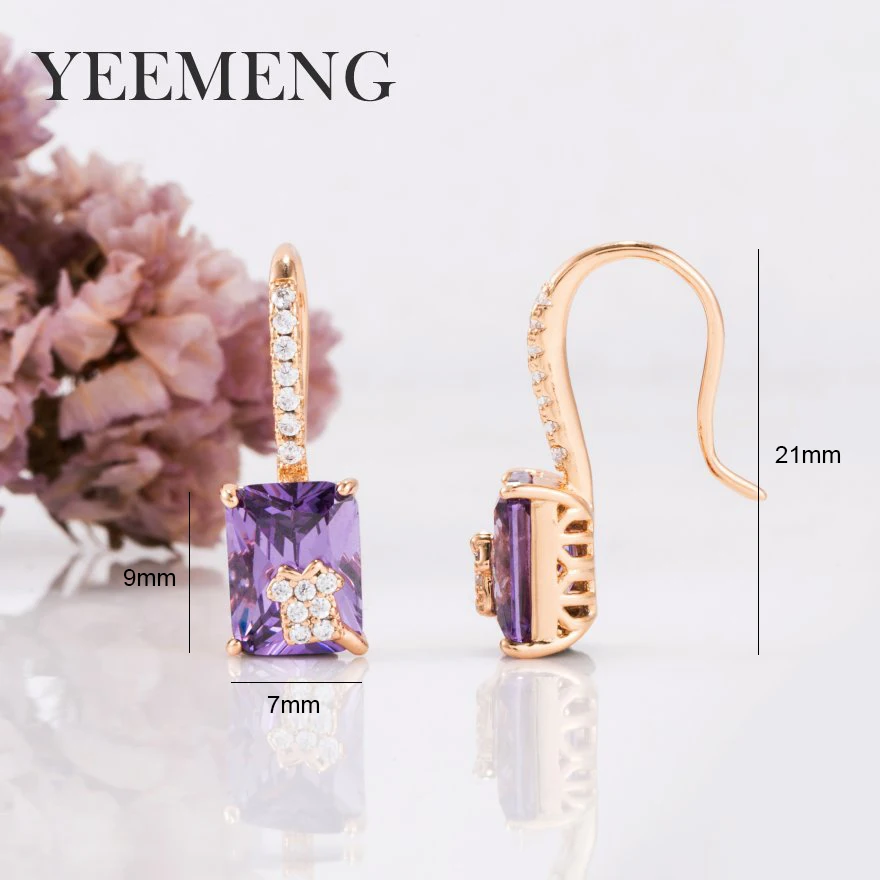 Женские серьги капельки YEEMENG из розового золота 585 пробы очаровательные модные