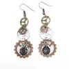 Cykopv New Original Design Owl Clock Drop and Multi Gears Vintage Steampunk Earring Female`s Accessory ► Photo 1/6