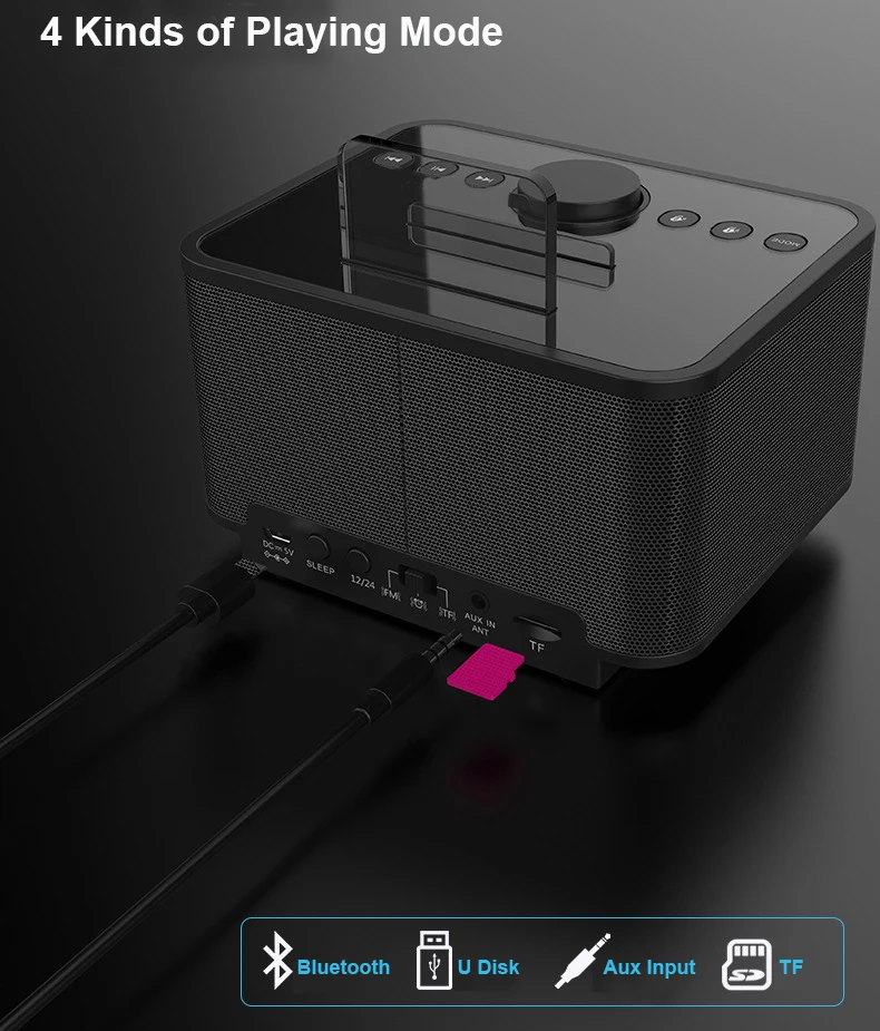 X7 Bluetooth динамик с функцией превосходной передачи басов Многофункциональный прикроватный будильник звук беспроводные радиокарта динамик сабвуфера
