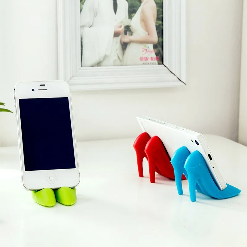 Novelty Mobile Phone Holder Silicone High Heeled Shoes Stander Mini