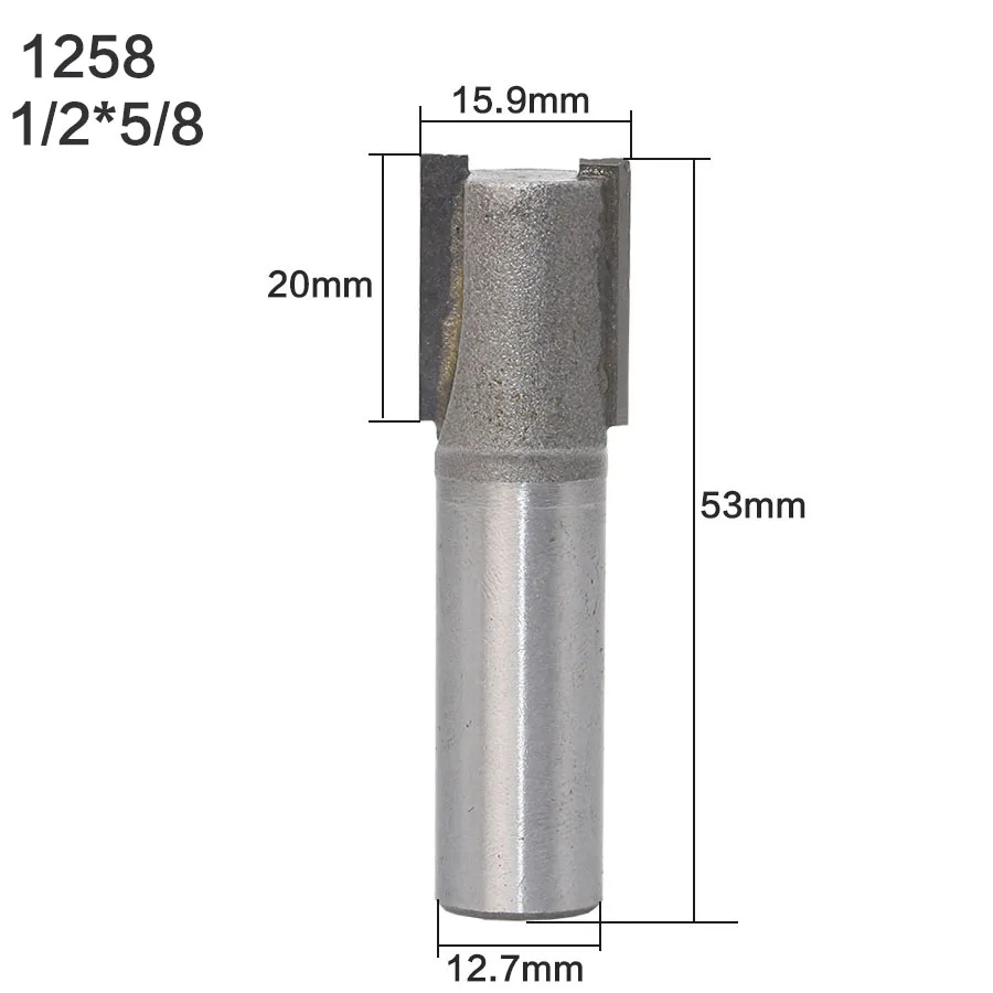 1 шт. 1/4 хвостовик 1/2 хвостовик высокое качество прямой/концевых фрез Dado Диаметр Режущий инструмент для дерева - Длина режущей кромки: 1258
