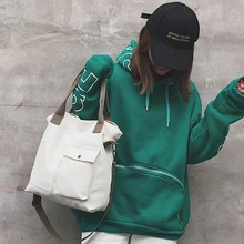 Модные случайные женские сумочки белый холст сумки на плечо для подростков обувь девочек Женский Crossbody ткань большой дамы Tote корейский