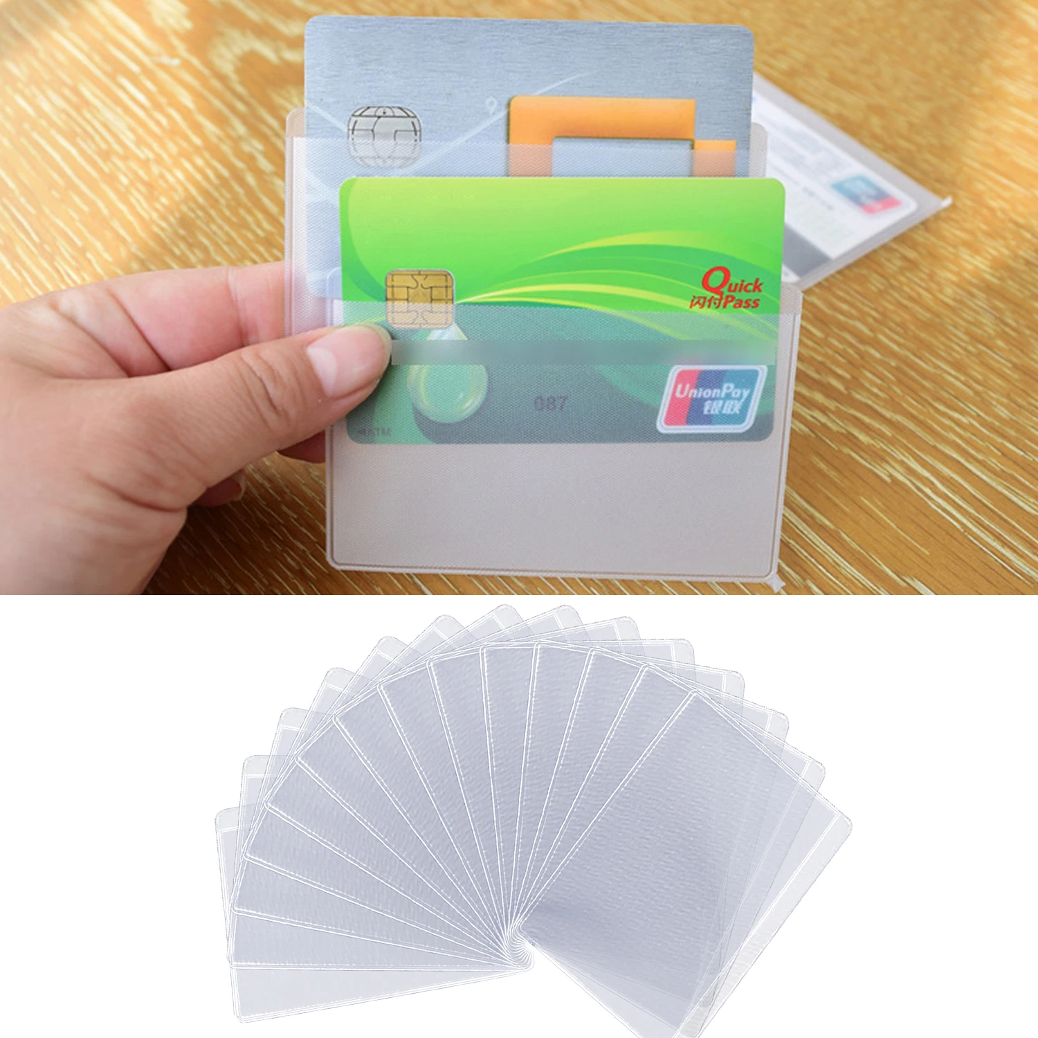 

50PCS Matt Transparent RFID Blocking Anti Theft Credit Card Sleeve Holder Protector for Travel Business Trip Outdoor Use 9x6.5cm