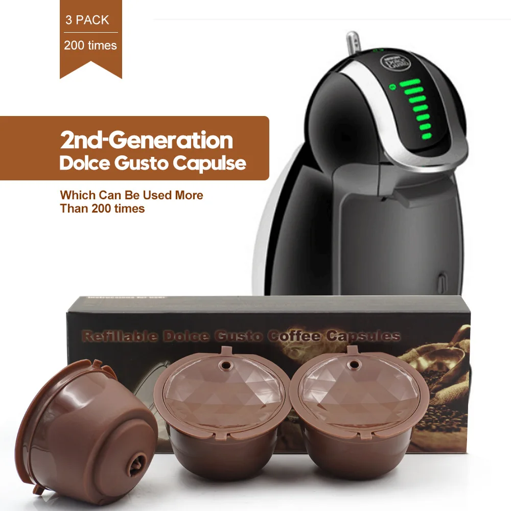 

200 times Dolce Gusto Reusable Capsule Filters Plastic Refillable Pod for Nescafe Espresso Coffee Maker Refilling Empty Pods
