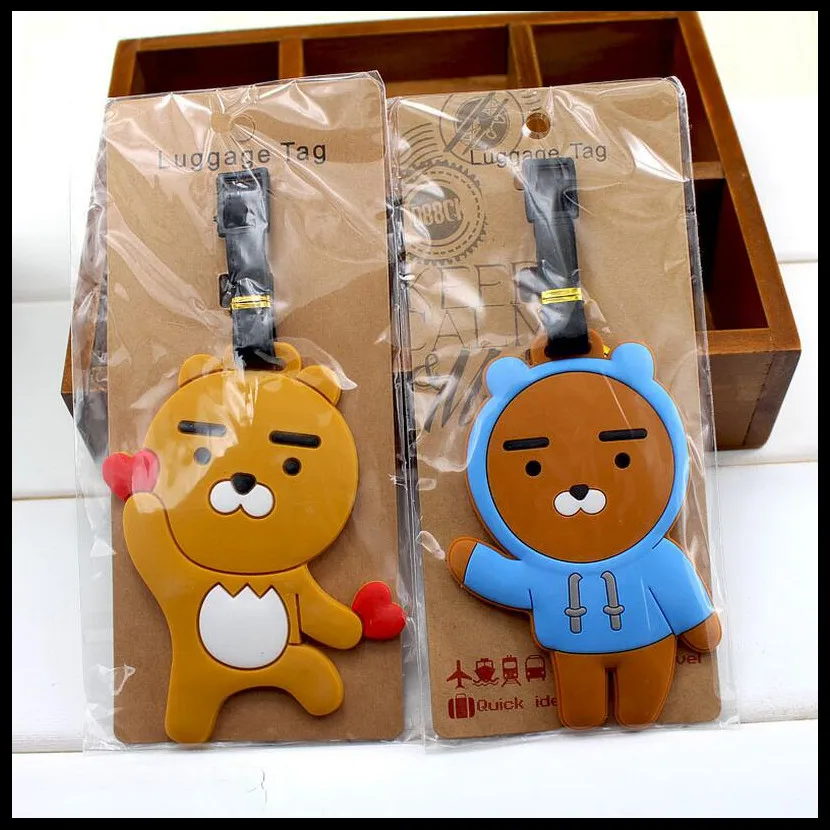 

2019 NEW Fashion Creative Cute Cartoon PVC Silica Gel Luggage Tag Suitcase Tag Boy , Girl Bag Exquisite Key Chain Brand New