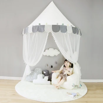 Kids Teepee Tents Children Play House Castle Cotton Foldable Tent Canopy Bed Curtain Baby Crib Netting Girls Boy Room Decoration 1