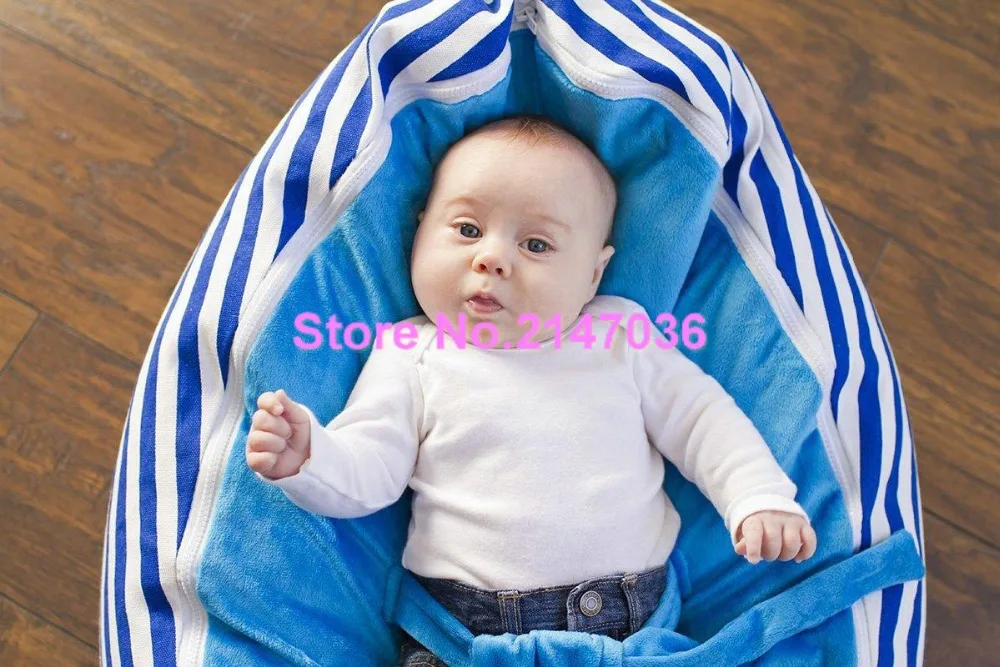 Blue stripes cotton fabric Baby bean bag sleeping chair, Promotion cheap price kids beanbag sofa beds Blue stripes cotton fabric Baby bean bag sleeping chair, Promotion cheap price kids beanbag sofa beds