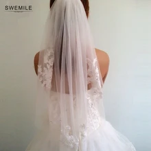 Мягкий тюль новое Прибытие Алмаз Длина на Талии фата короткая Свадебные фата свадебные аксессуары с расческой