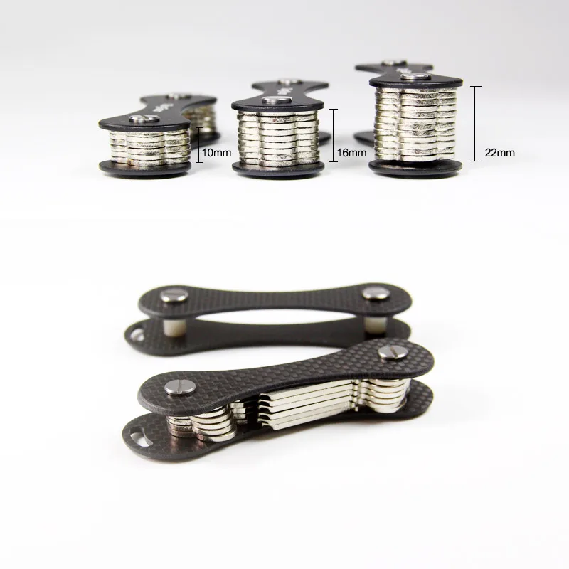 Qinggear keybone ألياف الكربون مفتاح المنظم حامل خفيفة السفر سيارة مفتاح حامل مفاتيح شريط فريد أدوات edc outdoor متعددة