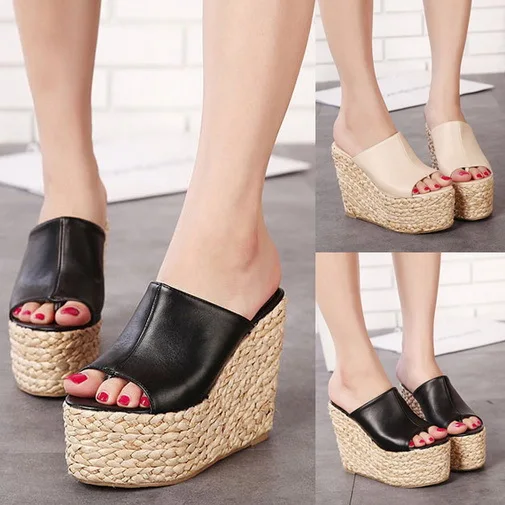 Sandalias con cuña de mujer Sandalias de plataforma con Sandalias con cuña de mujer Sandalias de plataforma con