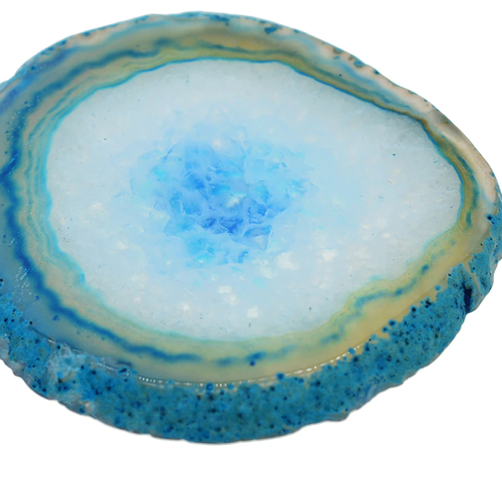 3Pcs Natural Agate Slices Irregular Round /Oval Crystal Quartz Stone Pendant Charms DIY Supply Home Decorations Group 6#