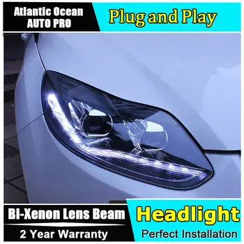 

new head light car styling For Ford Focus headlights 2012-2014 For Ford Focus led drl head lamps Bi-xenon Double lens HID KIT