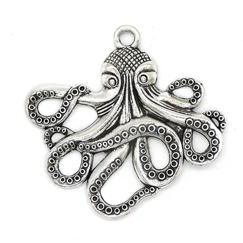 

20pcs 57*60MM diy jewelry Accessories alloy Antique silver big size animal octopus pendant for necklace bracelet CH0183