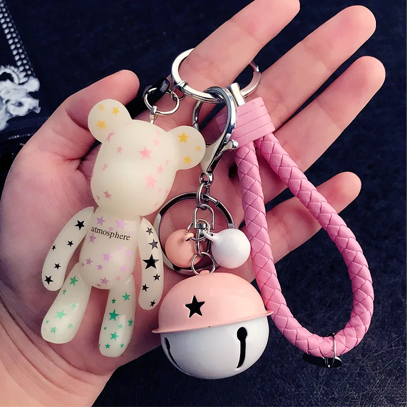 

Cartoon Gloomy Bear Keychain Bells of 2 Colors Keychain Bag Charms Keychain Ring Car Chaveiro Key Chain Bomgom Bear Key Ring
