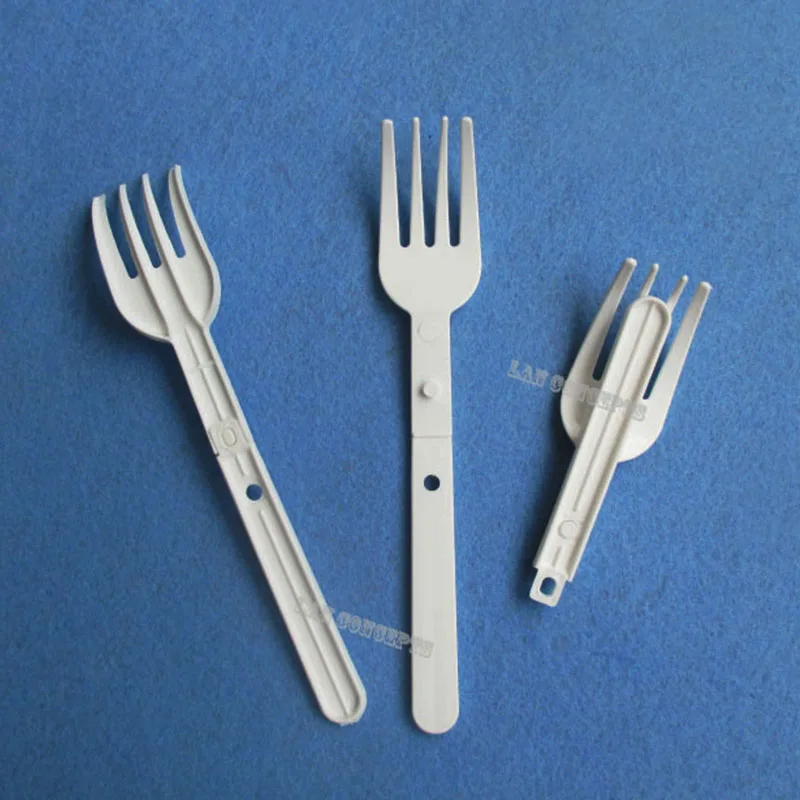 Disposable Foldable HDPE Fork Plastic Forks for noodle food 1000pcs/lot