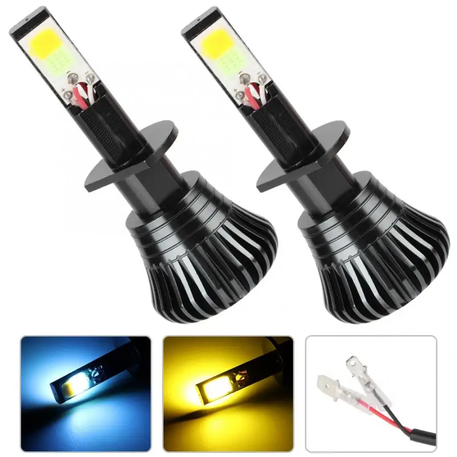 

2Pcs 12V 80W 8000LM Super Bright Car LED Foglight Conversion Kit Fog Lamp Bulbs for H1 6500K Ice Blue, Yellow LED