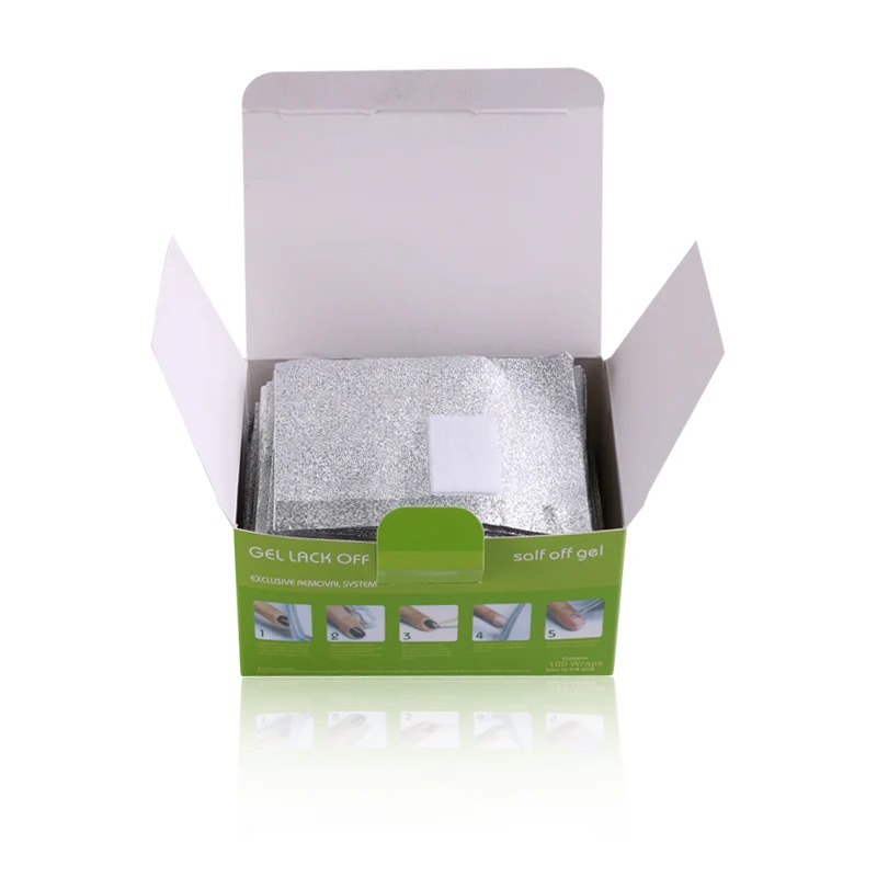 100PCs  Nail Art FOIL Polish Removal -FOIL GEL WRAPS REMOVER SOAK OFF ACRYLIC,10.5*8.5CM/pcs Foil Nail Removal Wraps 3