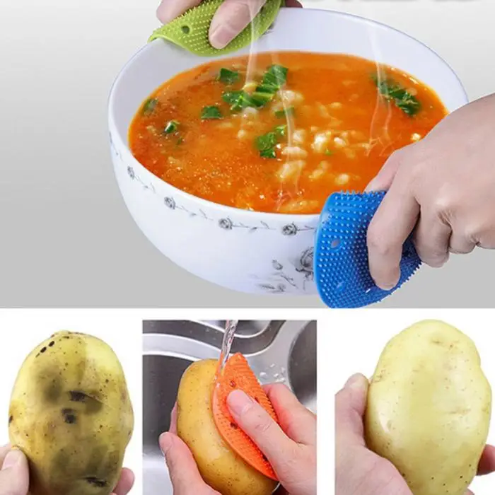 Многофункциональная фруктовая щетка для овощей легкая щетка для чистки картофеля кухонные принадлежности гаджеты для дома антигорячий инструмент для приготовления пищи