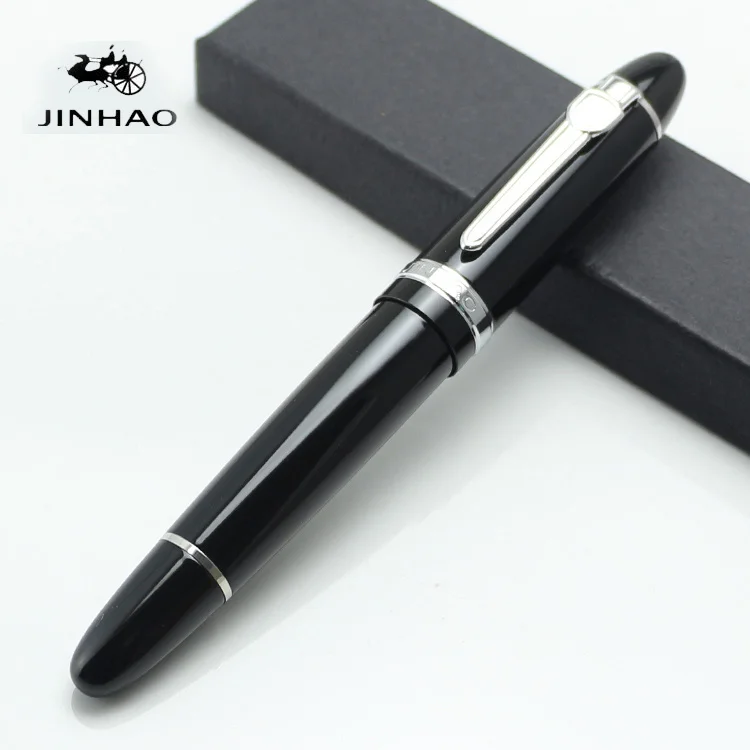 

JINHAO 159 fashionable stationery Black metal fountain pens sliver clip high quality school office supply gift pens