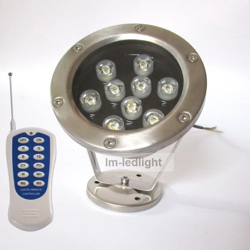 

AC12V RGB LED pool light remote controller 9W led underwater light 2pcs