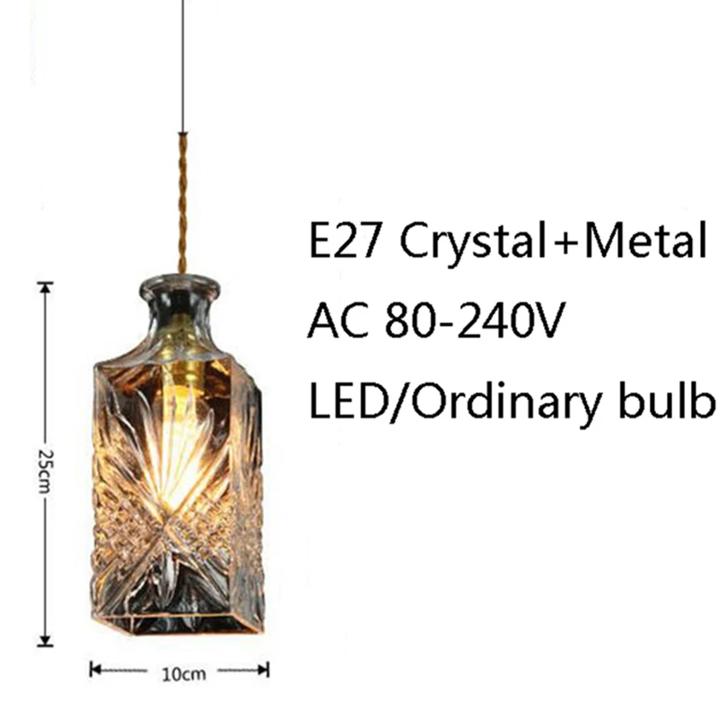 Подвесной светодиодный светильник в скандинавском стиле с одной головкой и стеклянной гравировкой, лампы для винных бутылок для гостиной, кухни, ресторана, кафе-бара