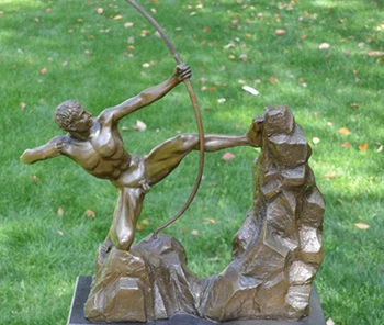 

Art Deco Sculpture Men Bow Shooting Bronze Statue