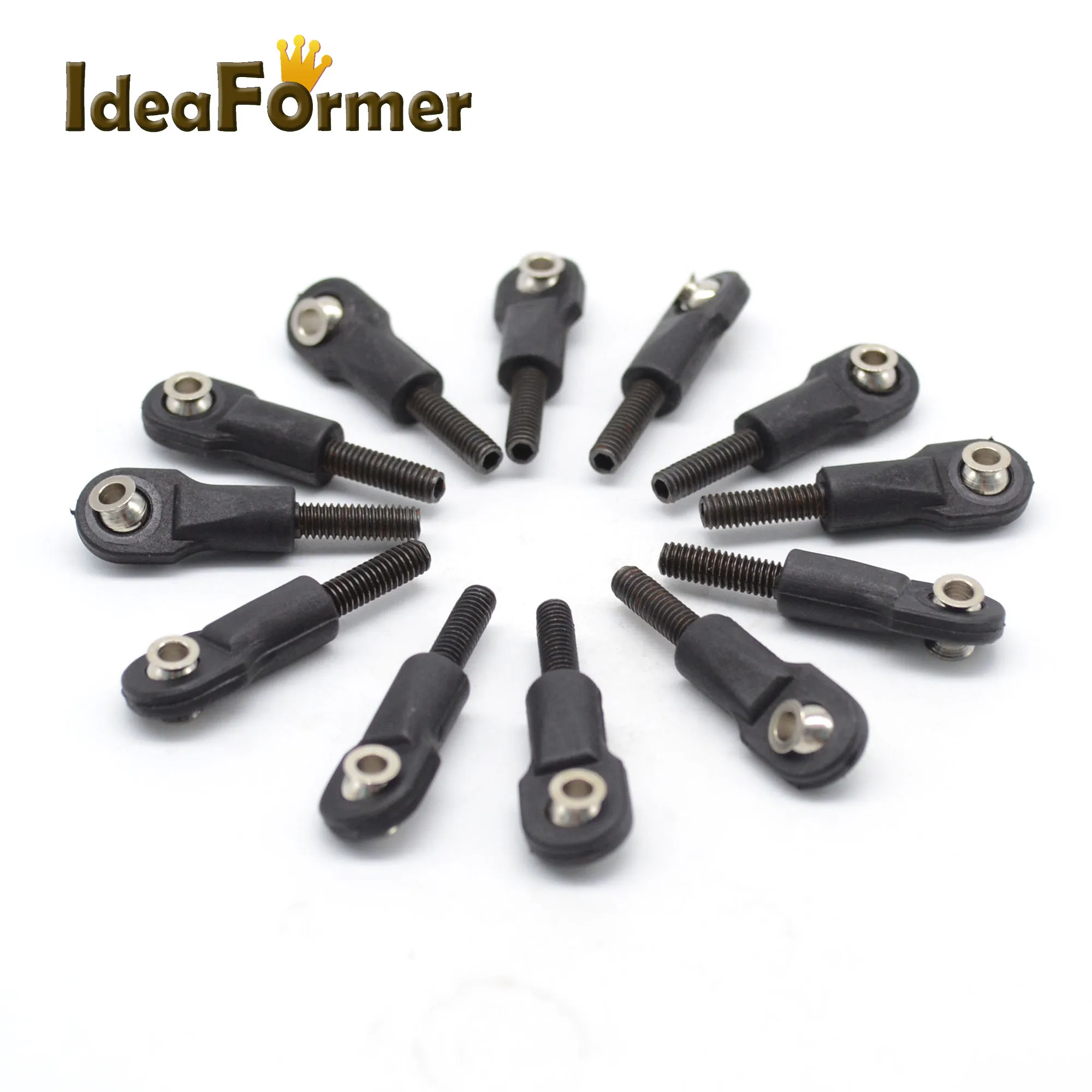 12Pcs Ball joint bearing Hole 3mm Thread M4 Head Holder Tie Rod End Bearing for Kossel Delta Kit Diagonal Push Carbon Rods |