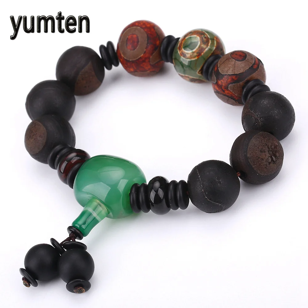 

Natural Emerald Men's Retro Bracelet Natural Aquatic Agate Bracelet Chinese Style Jewelry Noble Grade A Gemstone Mens Bracelets