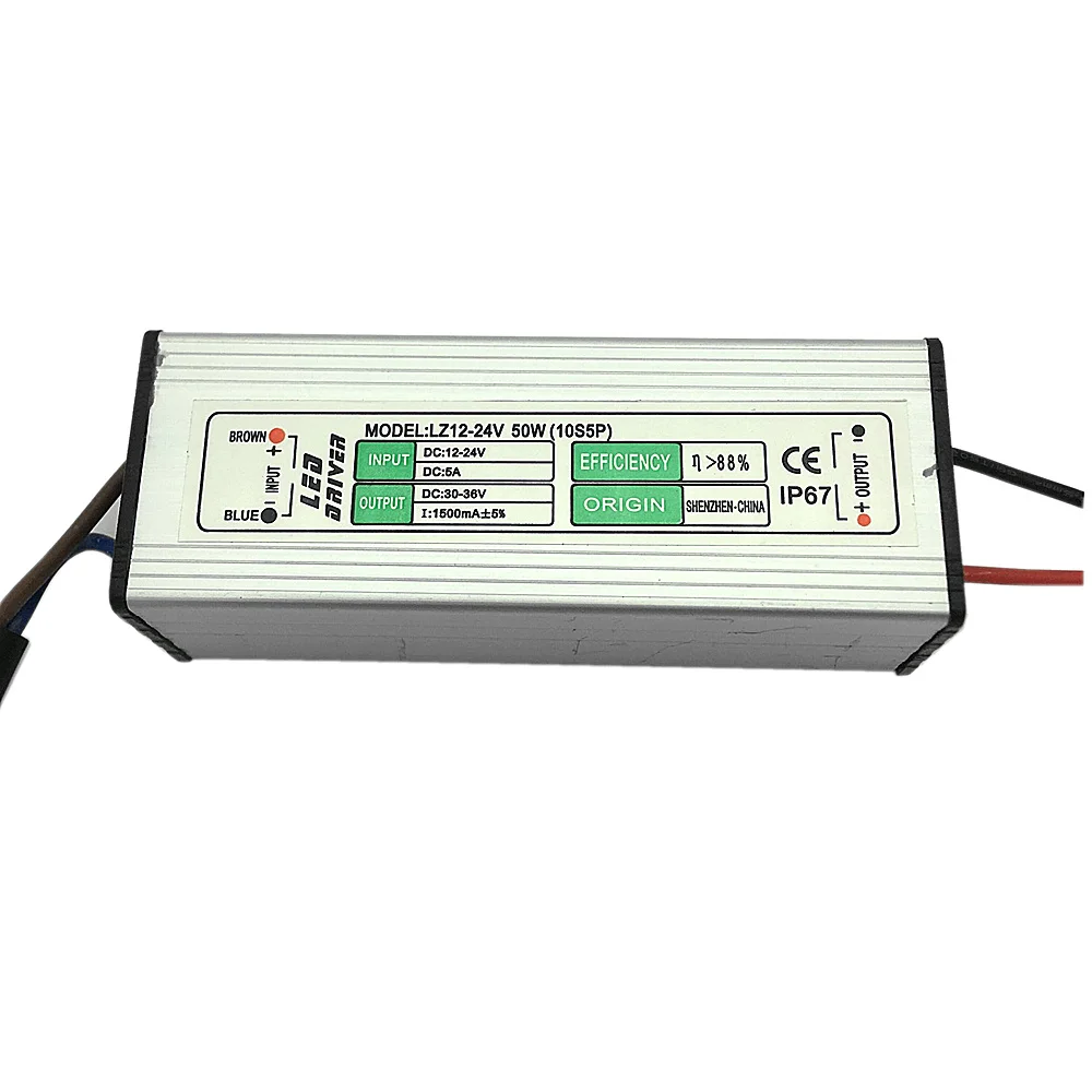 DC12-24 Vlow давления на выход DC 30-36 V светодиодный драйвер IP67 Водонепроницаемый освещения трансформаторный источник питания мощностью 10 Вт, 20 Вт, 30 Вт, 50 Вт 100W