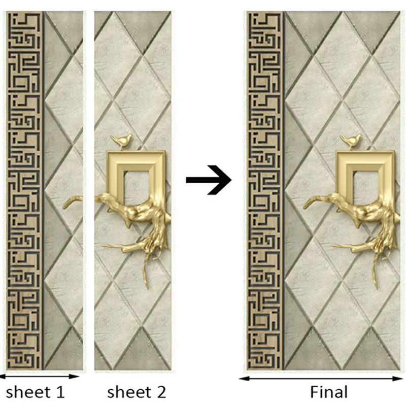 Европейский стиль, наклейка на дверь для гостиной, спальни, Роскошный домашний декор, дизайнерские наклейки на дверь, обои, ПВХ, водонепроницаемые Настенные Виниловые фрески