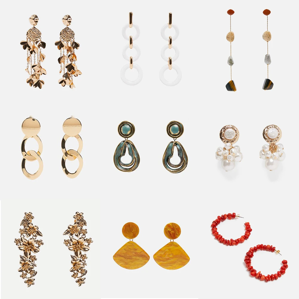 

Best lady 2019 New ZA Boho Wedding Drop Earrings for Women Girls Jewelry Party Gift 31 Styles Vintage Statement Dangle Earrings