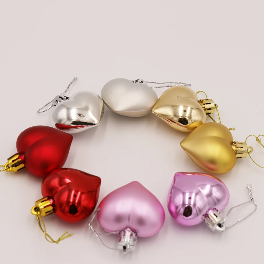 Natal 6 шт./упак. сердце рождественские подвесные шары Рождественская елка украшения для рождественской вечеринки рождественские украшения для дома