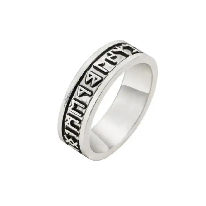 1 pc Men's Rune Letter Ring Viking Anel Nordic Alphabet Runic Signet Finger For Men Gothic Punk Amulet Jewelry Gift | Украшения и
