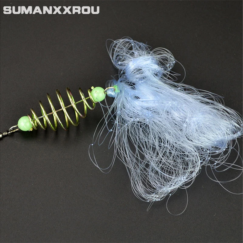 

Copper Spring Fishing Net with Beads Luminous Beads Ball 11 Sizes Mesh Safety Sticky Fishing Tool Without Hook More Durable