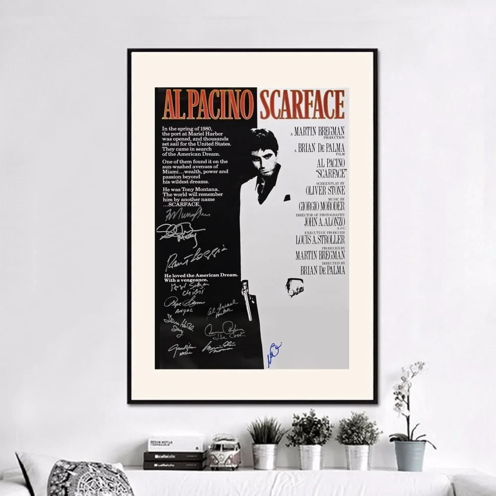Signature Movie Scarface Canvas Art Print Painting Poster Wall For Room Decoration Home Decor No