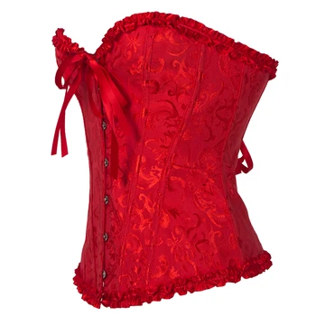 

Woman Red Corset Tops Overbust Corset Bustier for Ladies Sexy Waist Trainer Sexy Lingerie Tight Lacing Plus Size 6XL