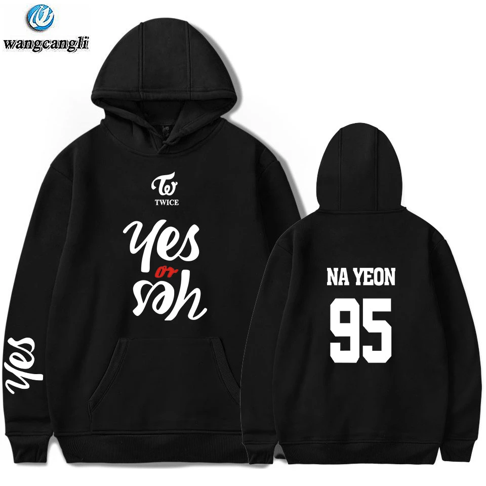 

TWICE YES OR YES Printed Sweatshirts Hoodies Twice Abum Korean Kpop Hoodie Sweatshirt Men/Women Funny Autumn Winter Jacket Coat