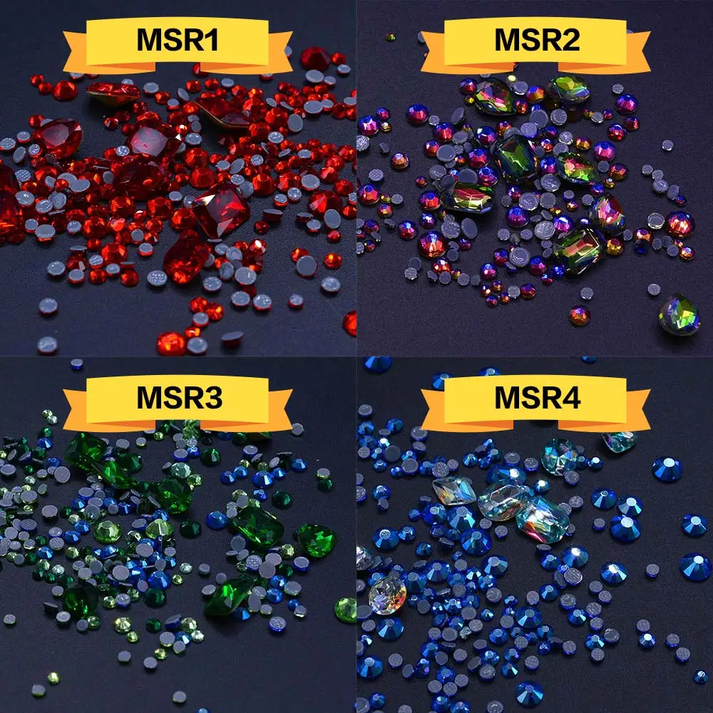 

100pcs/pack Mix Size 3D Crystal Nail Art Charms DIY Glass Rhinestones Nail Accessories
