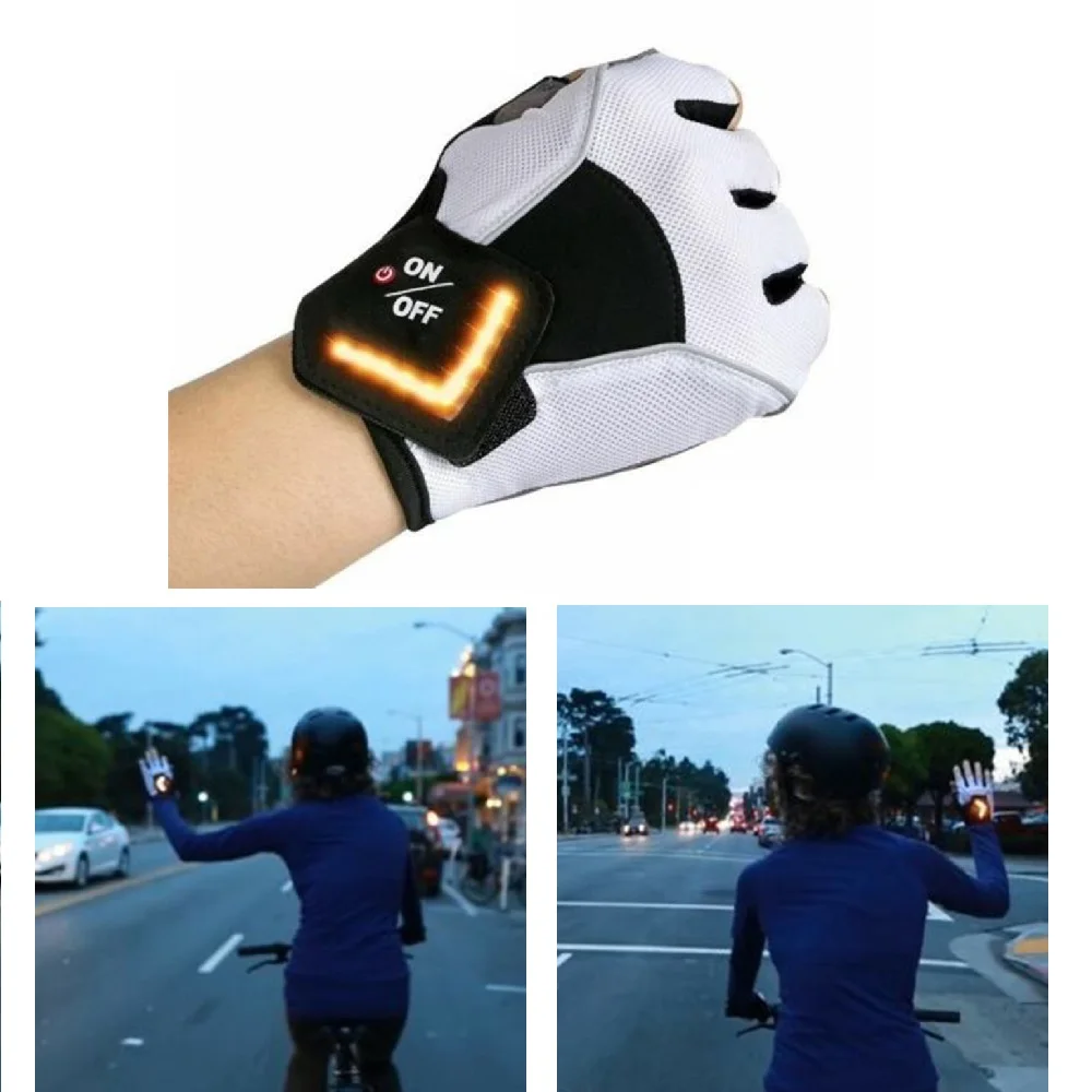 

1Pair Bike Half Finger Smart Glove LED Turn Signal Outdoor Riding Gloves Men Women Bicycle Cycling Outfit for Road Bike