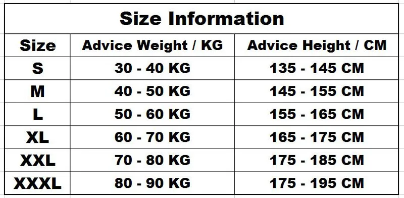 sanda clothes size