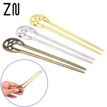 1Pcs Retro Women 16cm Long Metal Wedding Party Hair Stick Pick Fork Antique Hairpin Hair Jewelry